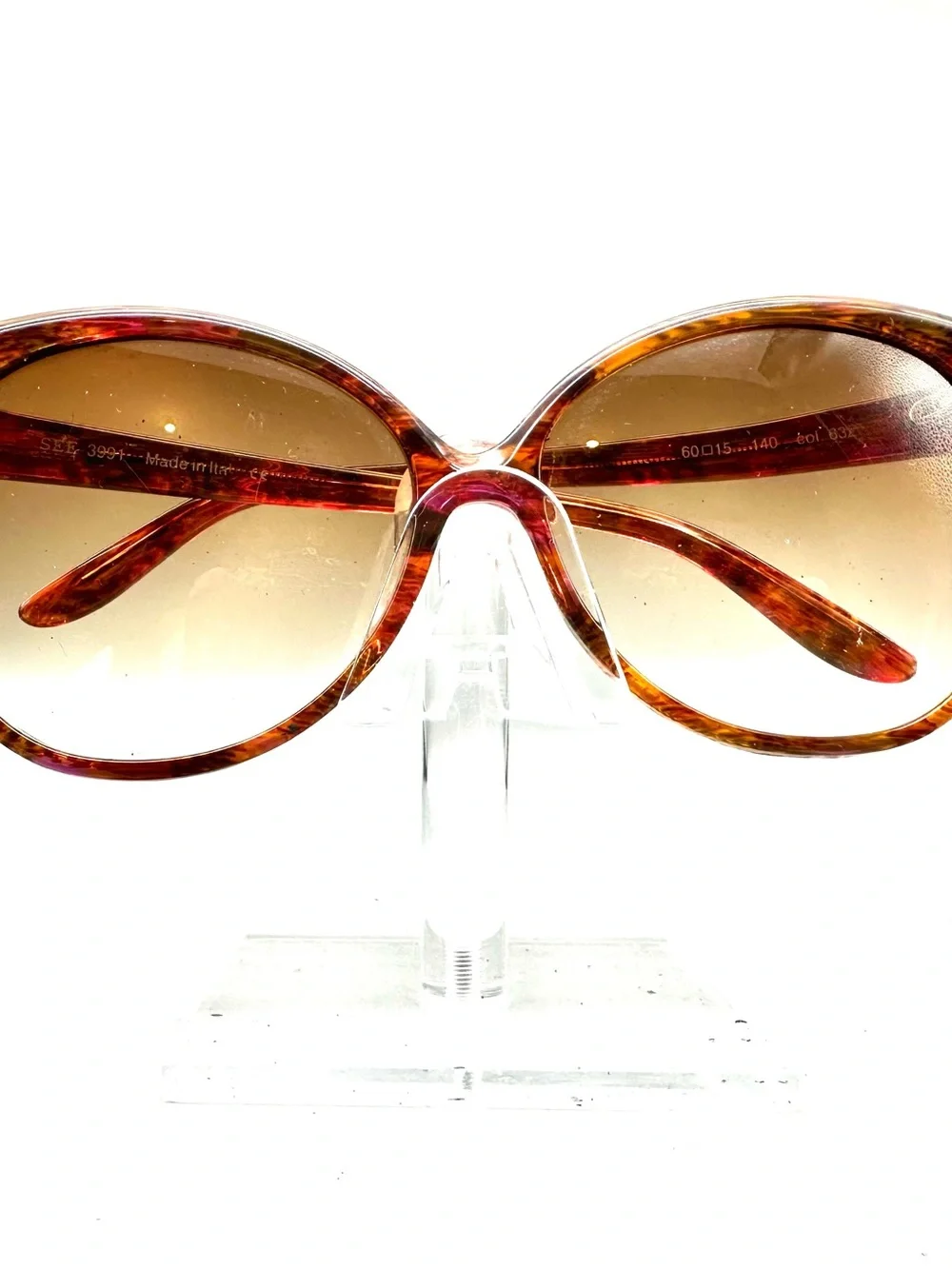 SEE 3991 Oversized Round Eyeglasses Tortoise Magenta Made Italy 632 FRAMES ONLY